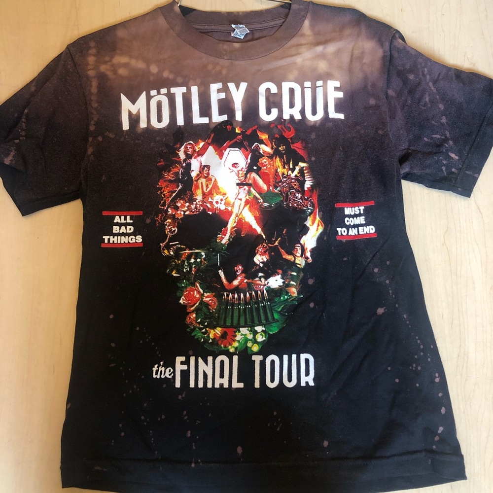 2015 custom acid dye Motley Crue final tour tee!